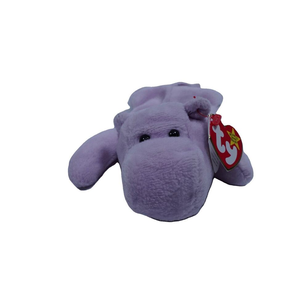 Vtg Ty Bennie Baby Happy the Hippo purple retired soft plush style 4061 2-25-94